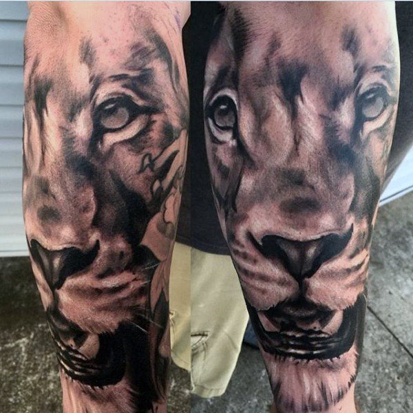 tatuaje manga leon para hombre 09