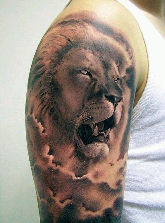 tatuaje manga leon para hombre 17