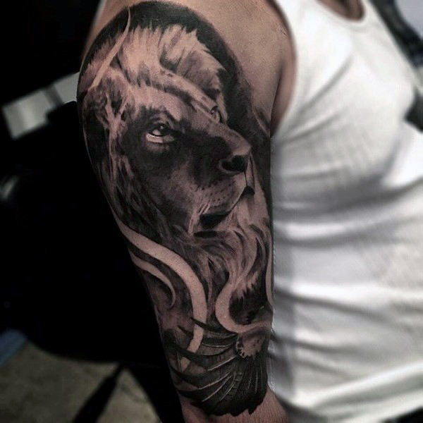 tatuaje manga leon para hombre 19
