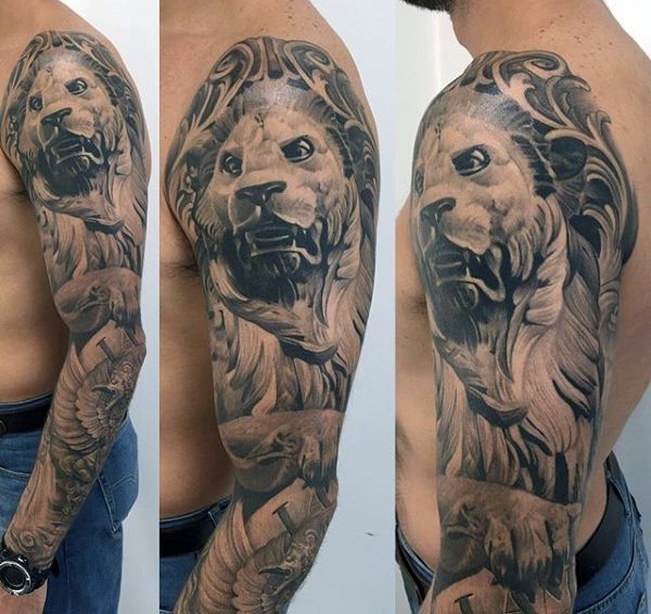tatuaje manga leon para hombre 21