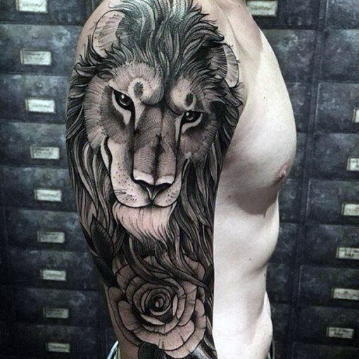 tatuaje manga leon para hombre 23