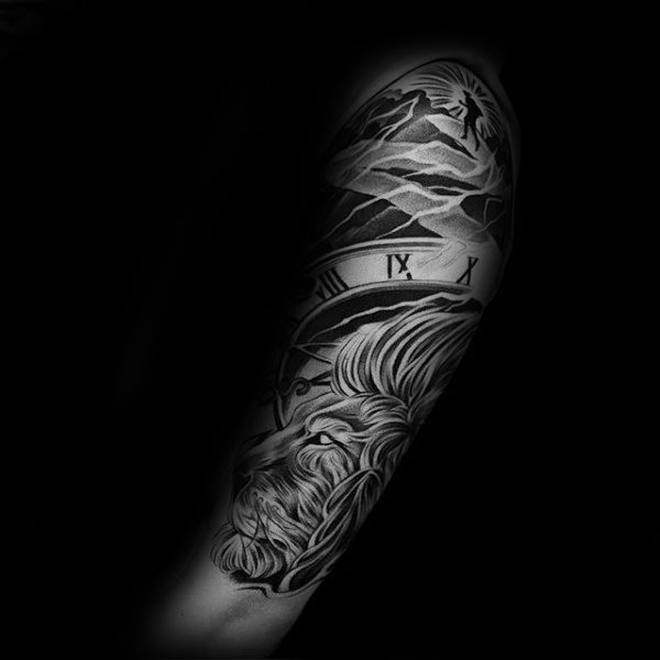 tatuaje manga leon para hombre 29