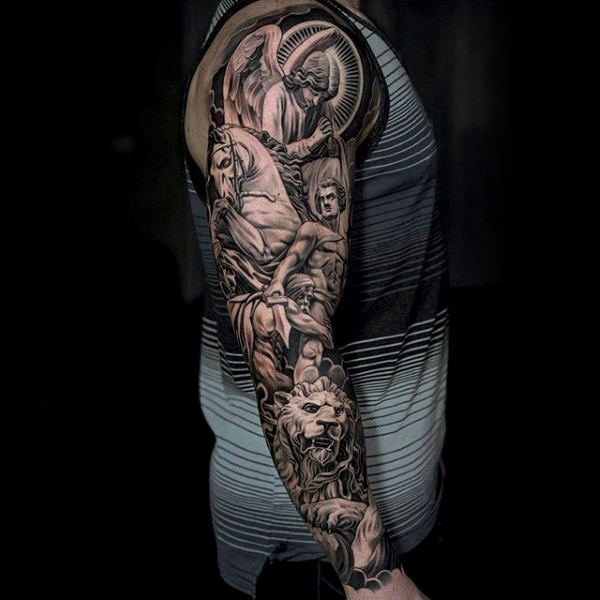 tatuaje manga leon para hombre 33