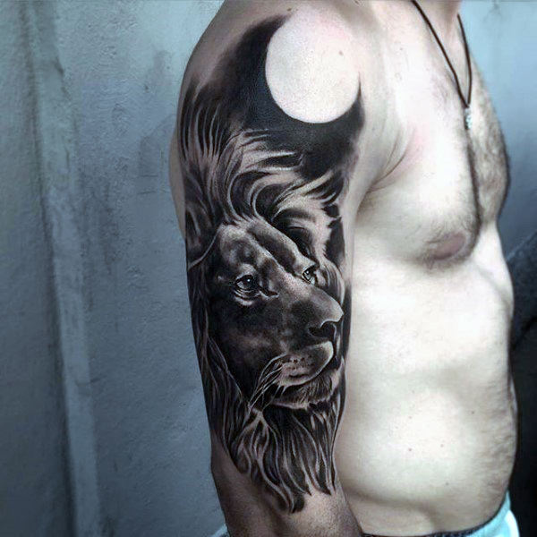 tatuaje manga leon para hombre 35