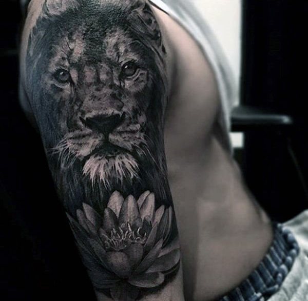 tatuaje manga leon para hombre 47