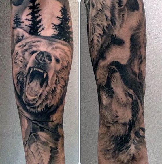 tatuaje oso para hombre 14