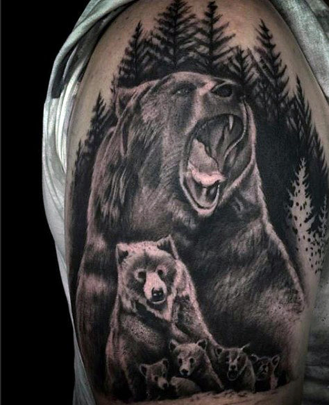 tatuaje oso para hombre 16