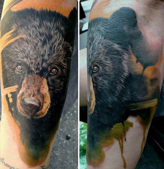 tatuaje oso para hombre 22