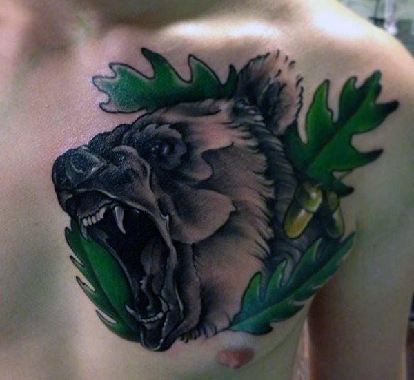 tatuaje oso para hombre 23