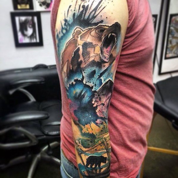 tatuaje oso para hombre 25