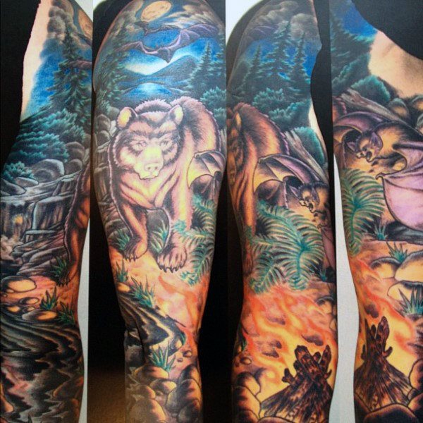 tatuaje oso para hombre 36