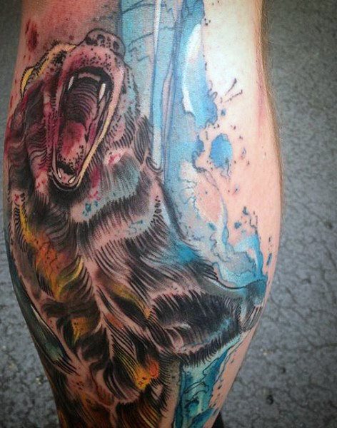 tatuaje oso para hombre 43