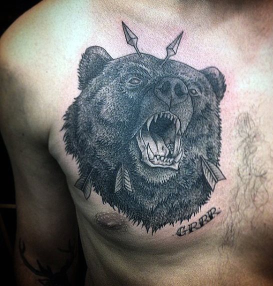tatuaje oso para hombre 44