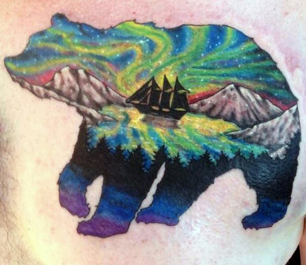 tatuaje oso para hombre 45