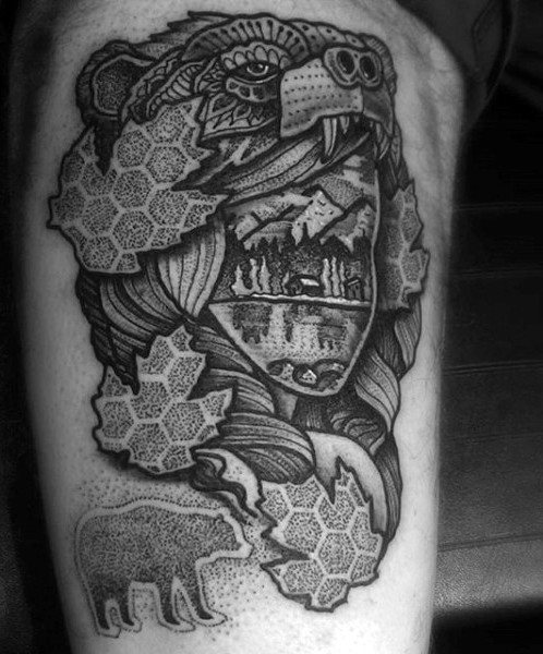tatuaje oso para hombre 49