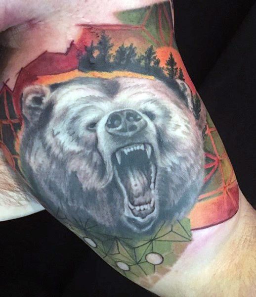 tatuaje oso para hombre 53