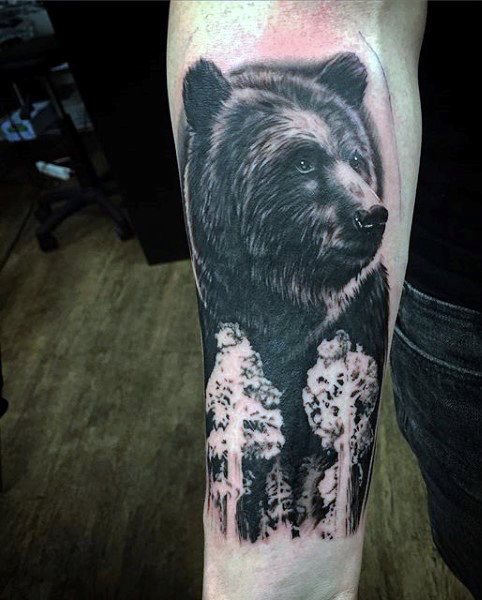 tatuaje oso para hombre 55