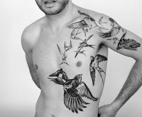 tatuaje pajaro para hombre 42