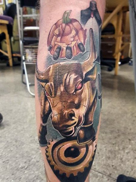 tatuaje toro para hombre 39