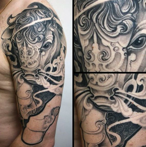 tatuaje toro para hombre 56