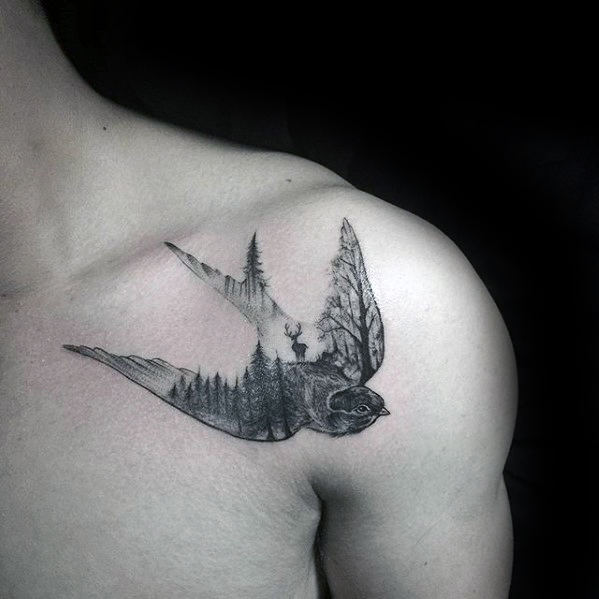 pequeno tatuaje arbol para hombre 23