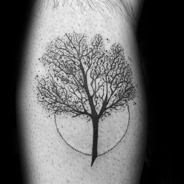 pequeno tatuaje arbol para hombre 27