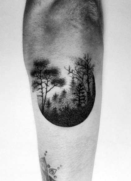 pequeno tatuaje arbol para hombre 30