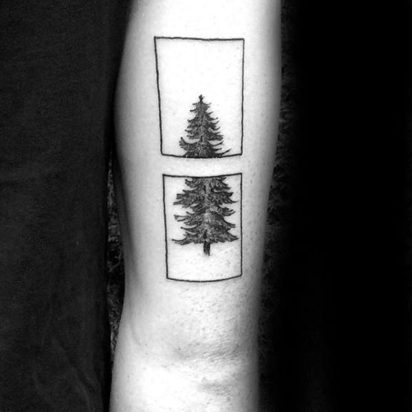 pequeno tatuaje arbol para hombre 44