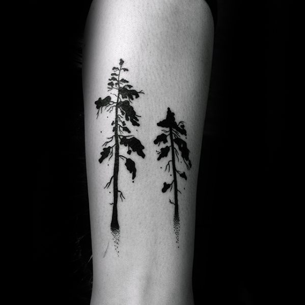 pequeno tatuaje arbol para hombre 51