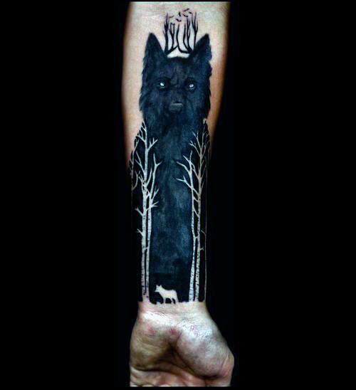 tatuaje acuarela arbol para hombre 03