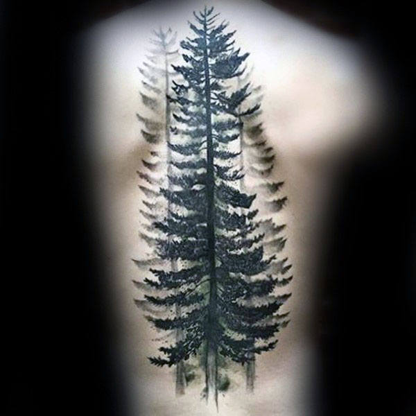 tatuaje acuarela arbol para hombre 42