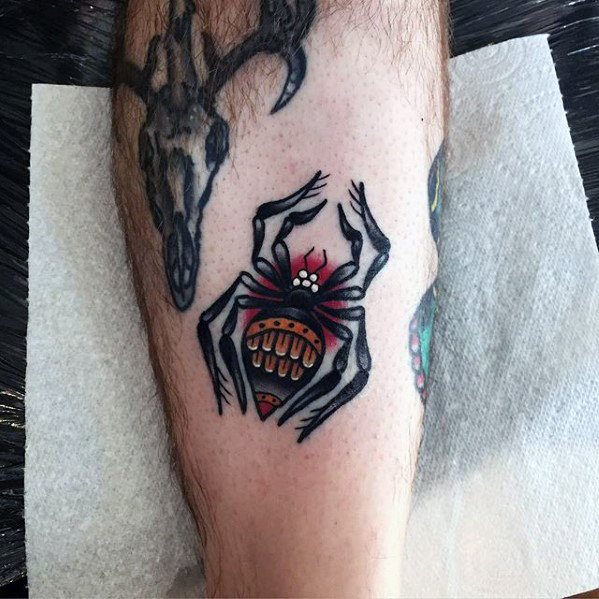 tatuaje clasico arana para hombre 29