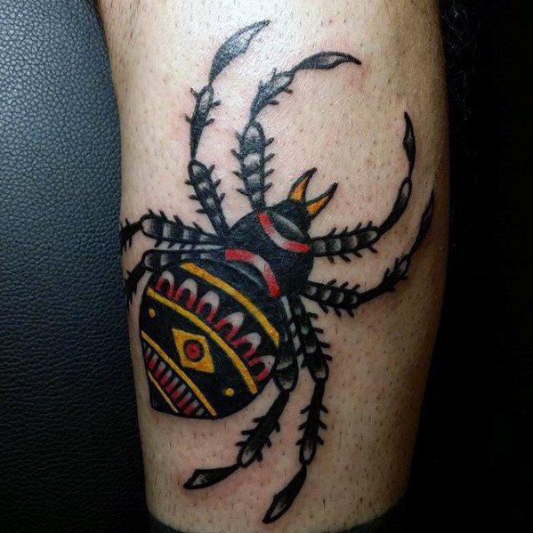 tatuaje clasico arana para hombre 42