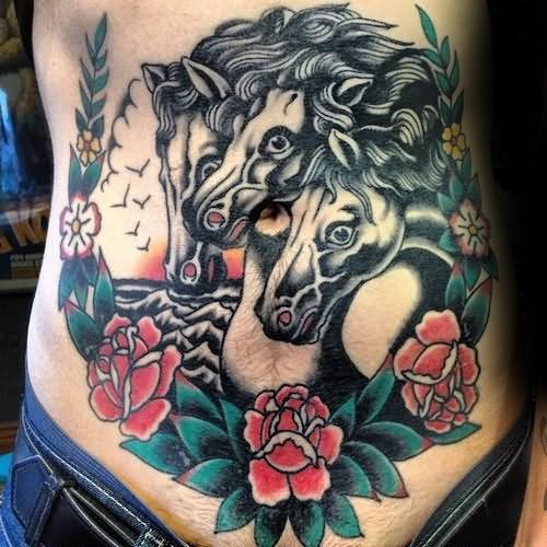 tatuaje clasico caballo para hombre 34