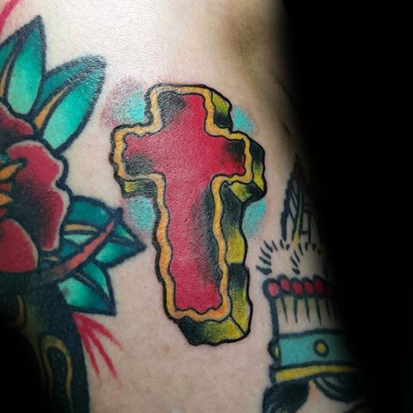 tatuaje clasico cruz para hombre 20