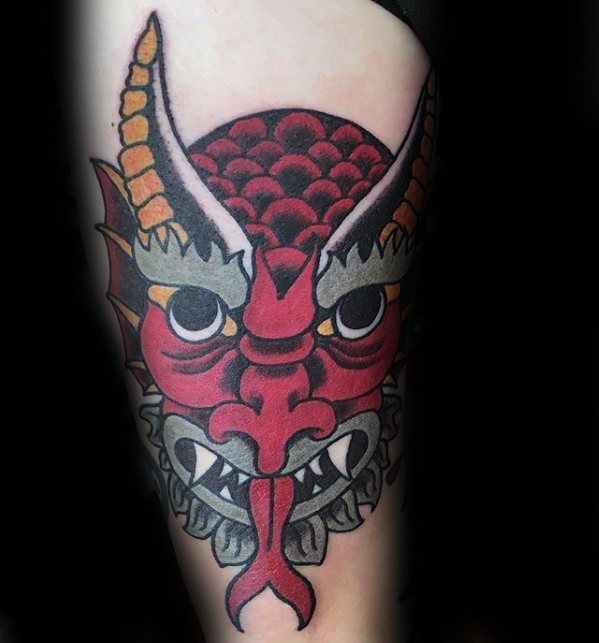 tatuaje clasico diablo para hombre 17