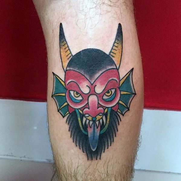tatuaje clasico diablo para hombre 29