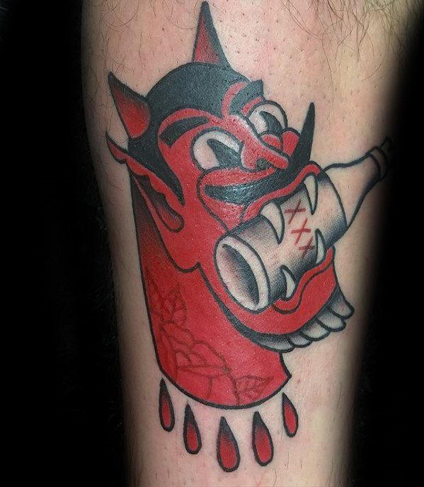 tatuaje clasico diablo para hombre 34