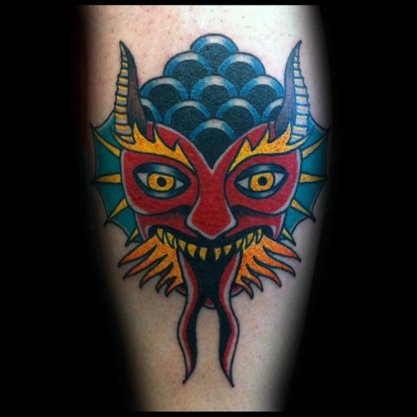 tatuaje clasico diablo para hombre 38