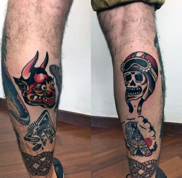 tatuaje clasico diablo para hombre 39