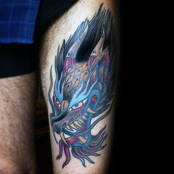 tatuaje clasico dragon para hombre 03