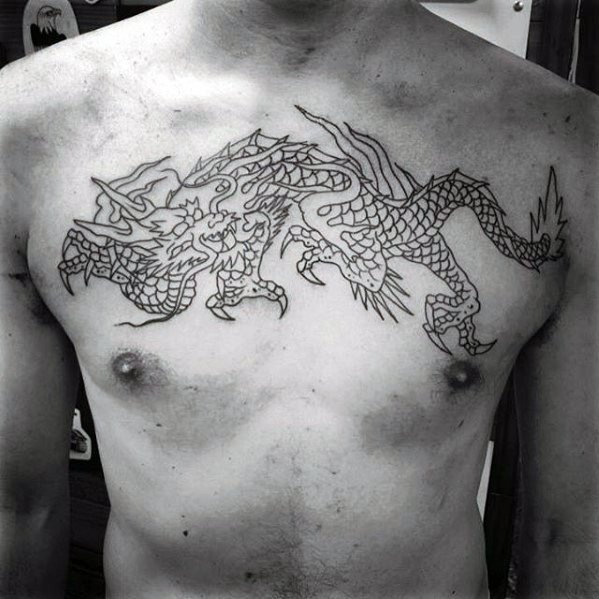 tatuaje clasico dragon para hombre 44