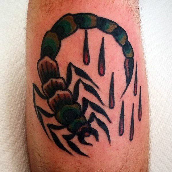 tatuaje clasico escorpion para hombre 07