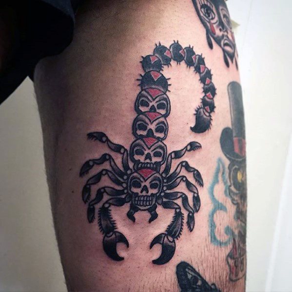 tatuaje clasico escorpion para hombre 08
