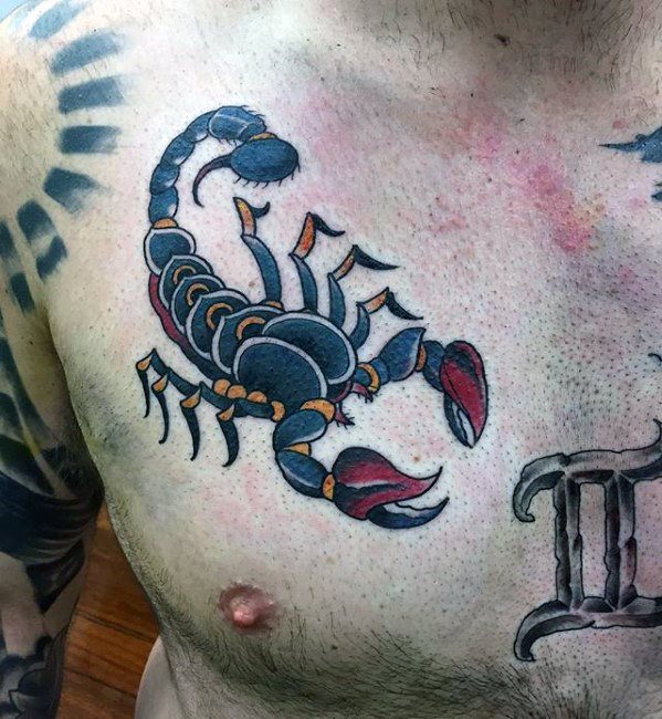 tatuaje clasico escorpion para hombre 28