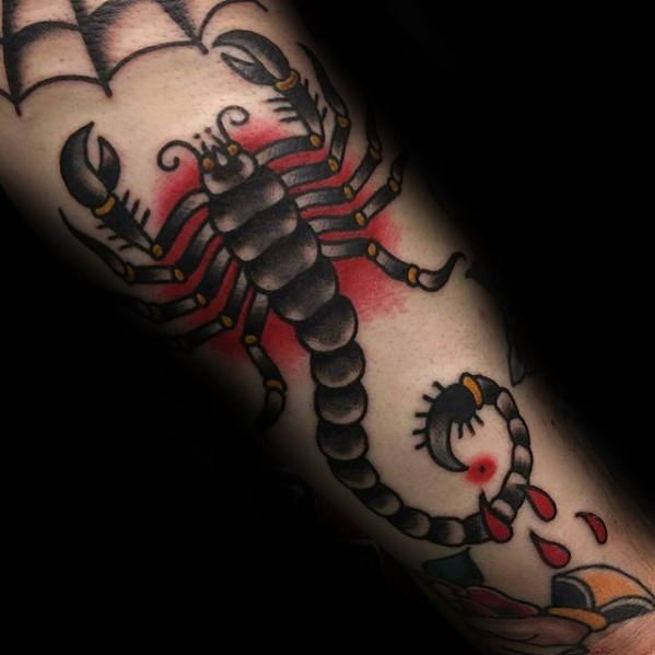 tatuaje clasico escorpion para hombre 29
