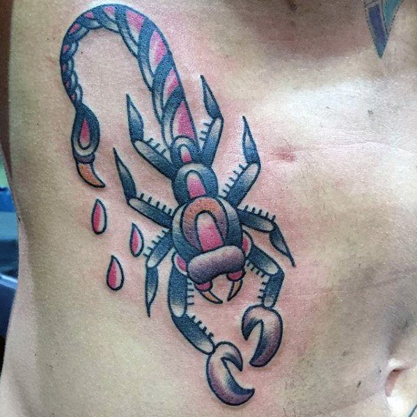 tatuaje clasico escorpion para hombre 43