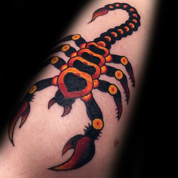 tatuaje clasico escorpion para hombre 47