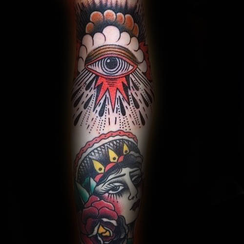 tatuaje clasico ojo para hombre 17