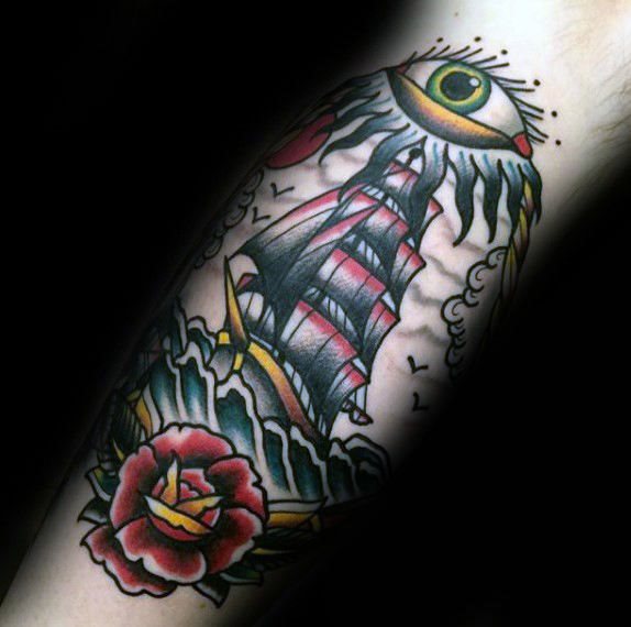 tatuaje clasico ojo para hombre 34